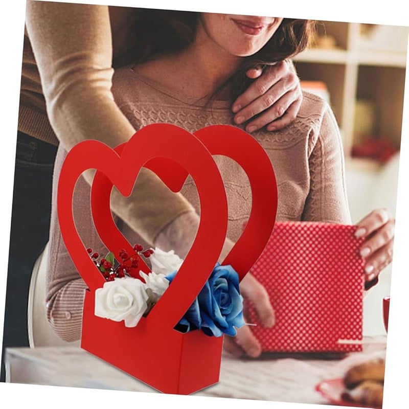 Red Heart Shaped Flower Box for Valentines Day Wedding Birthday Party Decor - Image 3